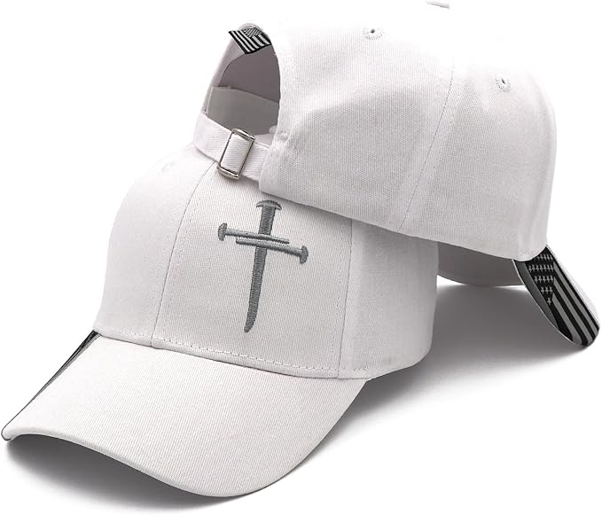 Jesus 3 Nail Cross Adjustable Baseball Cap with American Flag Hats for Men and Women Christian Gifts