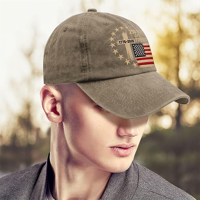 US 250 Years Freedoms 1776-2026 250th Birthday Embroidered Hats Garde Cap for Him