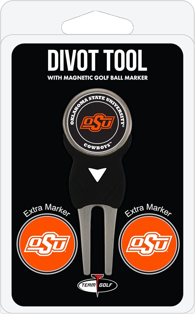 Team Golf NCAA Divot Tool with 3 Golf Ball Markers Pack, Markers are Removable Magnetic Double-Sided Enamel