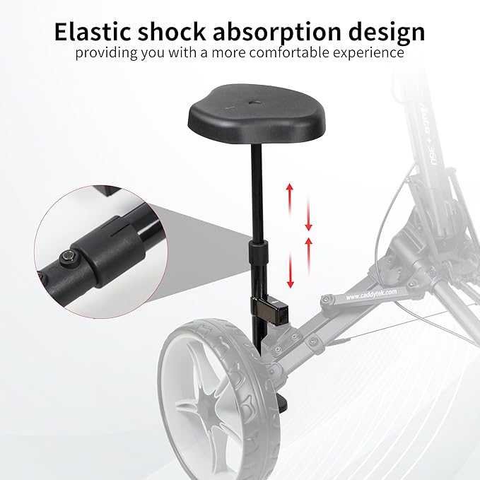 Caddytek Removable Golf Cart Seat, Golf Push Cart Seat, Golf Chair Accessory, Trolly Seat for 3 Wheels and 4 Wheels