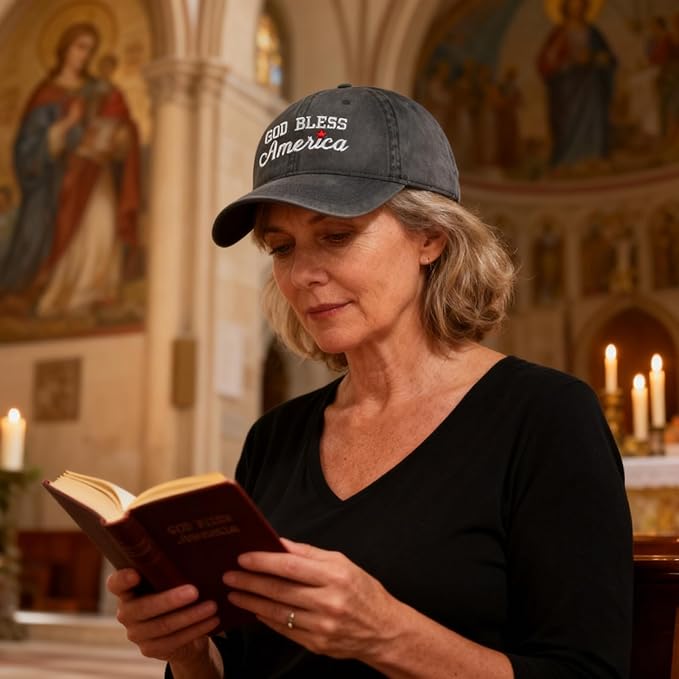 Faith Christian Patriotic Embroidered Baseball Cap, Vintage Cotton Dad Hat for Men Women, Birthday