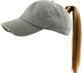 Classic Plain Ponytail Messy High Bun Headwear Adjustable Cotton Trucker Mesh Glitter Hat Baseball Cap