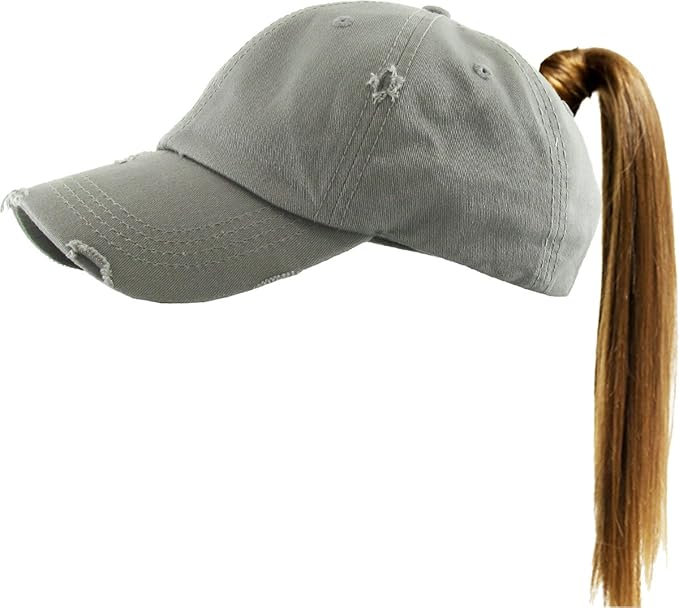Classic Plain Ponytail Messy High Bun Headwear Adjustable Cotton Trucker Mesh Glitter Hat Baseball Cap