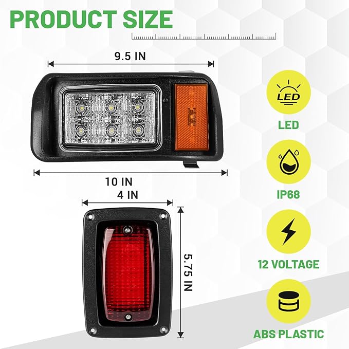 DRIVE UP Club Car DS Led Light Kit, Golf Cart Led Lights for Club Car DS 1993-Up Gas and Electric Golf Carts, Factory Style Headlight and Tail Light Assembly OEM 101988002 101988001
