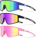 3 Pack Kids Sunglasses Youth Baseball Polarized Sun Glasses Sports Cycling Running for Boys Girls UV Protection