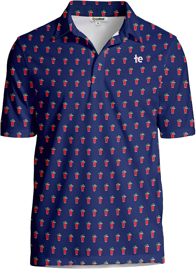 Tipsy Elves Men's Performance Golf Shirt - 4-Way Stretch, Quick Dry, Athletic Cut - Golf Polo