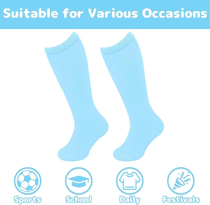 Olreco 1 Pack Toddler Kids Youth Soccer Socks Girls Boys Baseball Socks Youth Knee High Softball Football Accessories Cotton