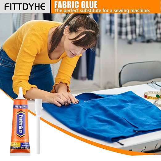 Fabric Glue Permanent, 60 ML Washable Clear Clothing Glue, Super Fabric Adhesive - Image 7