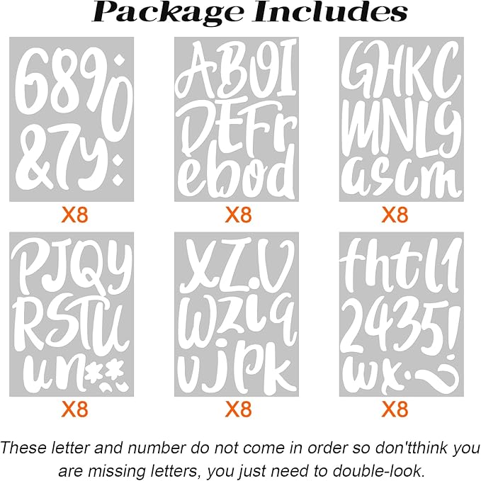Outus 576 Pieces 8 Sheets Letters Stickers Self Adhesive Vinyl Letter Alphabet - Image 3
