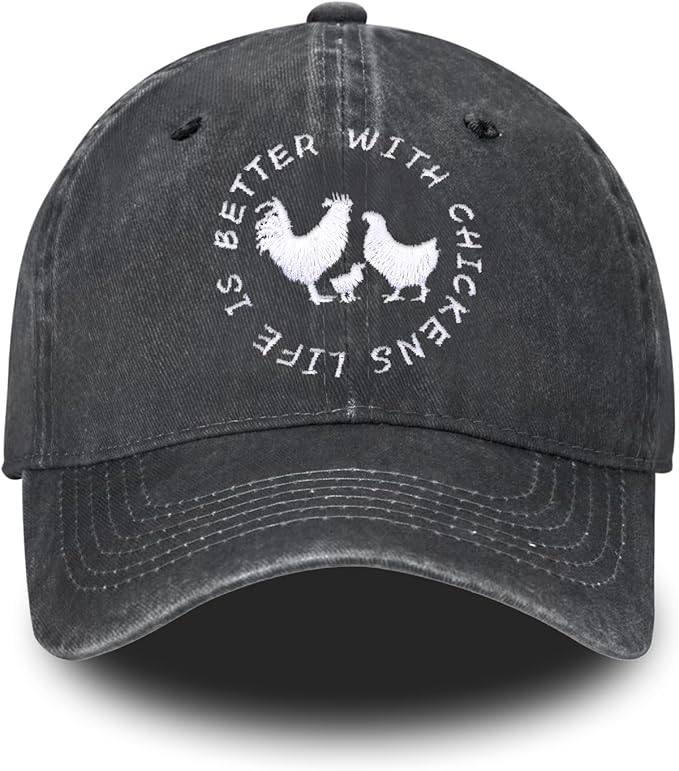 Embroidered Baseball Cap for Women Men Vintage Adjustable Washed Distressed Denim Baseball Hat