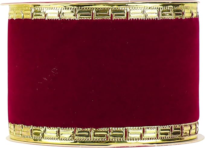 MEEDEE Burgundy Velvet 2.5 Inch Dark Red Christmas Ribbon 10 Yards Wired - Image 9