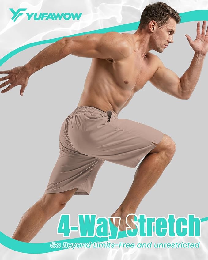 9 Inch Men Swim Trunks with Mesh Lining Quick Dry Breathable Pockets for Summer Beach Cruise Water Park Gym Running