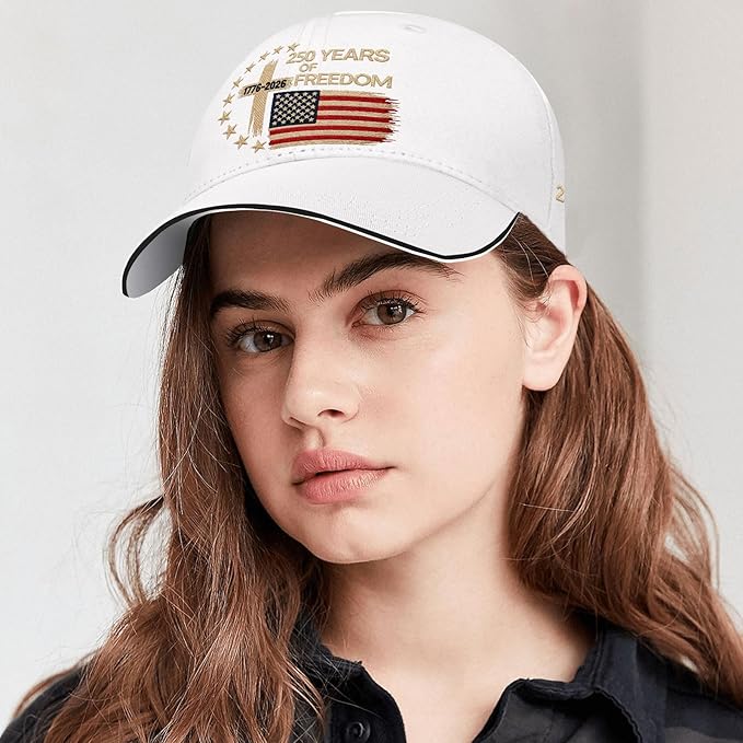 US 250 Years Freedoms 1776-2026 250th Birthday Embroidered Hats Garde Cap for Him