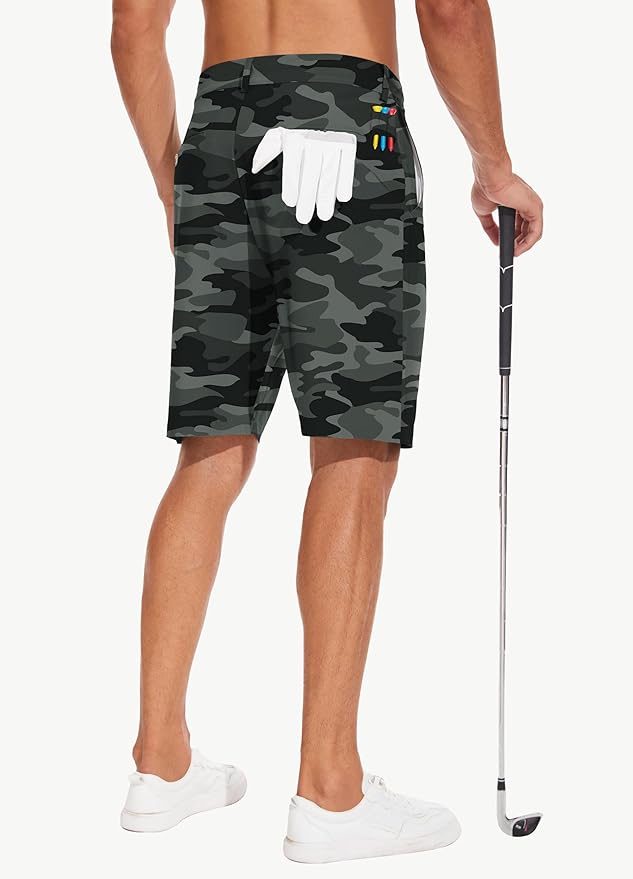 JWM Mens 7"/9" Stretch Golf Shorts - Lightweight Hybrid Casual Dress Work Flat Front Shorts with 5 Pockets Quick Dry UPF50