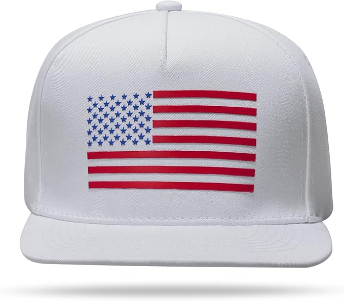 UALON Baseball Cap, Snapback Trucker Hat for Men & Women with American Flag and Adjustable, Breathable Mesh, Flat Bill Hats