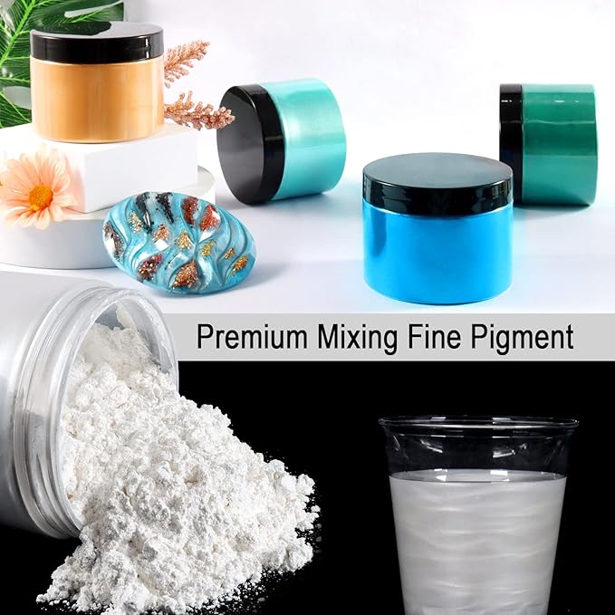 Ceya Mica Powder, 5.3oz/ 150g Porcelain White Pearlescent Effect Colorant - Image 4