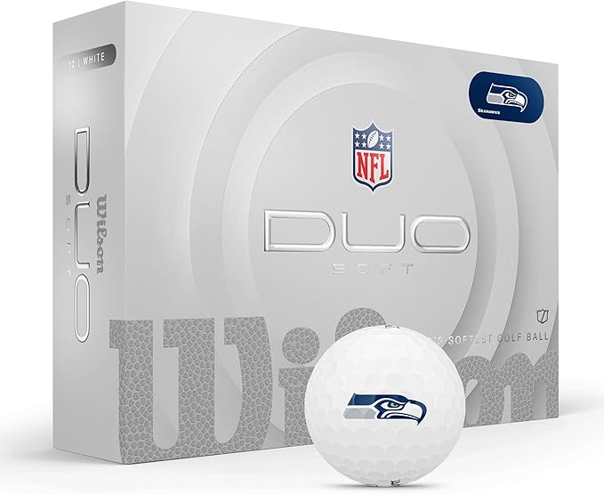 WILSON 2025 Duo Soft NFL Golf Ball - 12 Balls, White, Atlanta Falcons