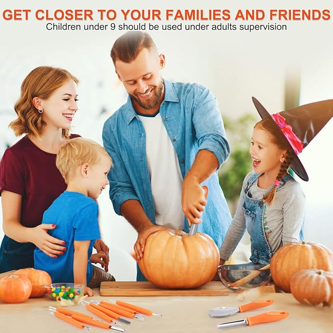 Pumpkin Carving Kit Tools Halloween, Stainless Steel Double-side Sculpting Tool - Image 6