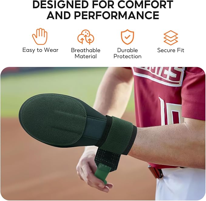 Baseball Sliding Mitt, Youth Ages 6-12 & Teens Adults 12+, Sliding Glove Hand Guard for Baserunning, Hard Shell Ambidextrous Left/Right, Baseball/Softball Compatible, Drip Style