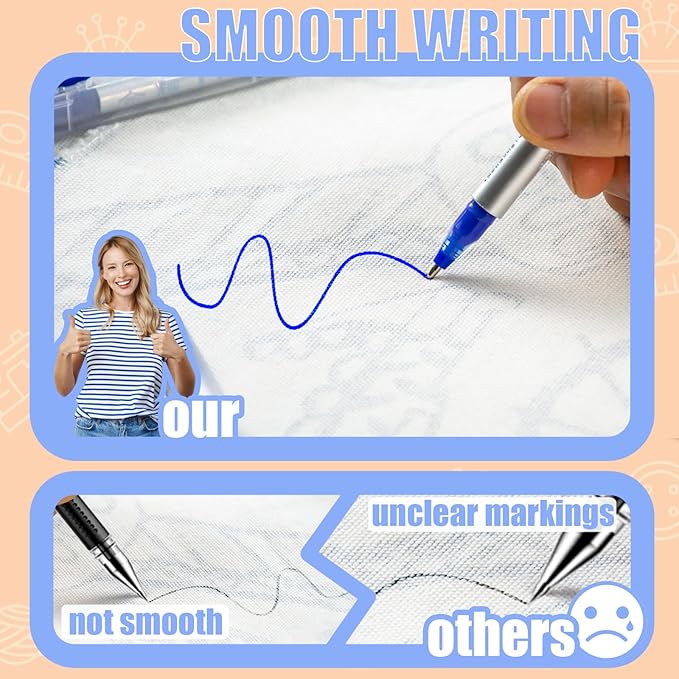 Heat Erasable Fabric Marking Pens Set | 11Pcs 3 Colors | Increase Ink Capacity - Image 3