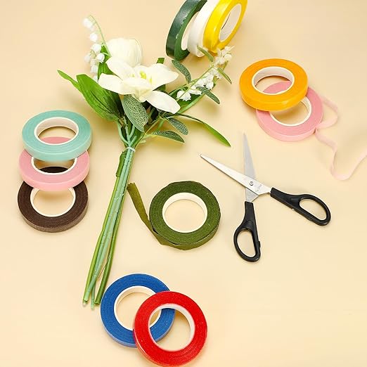 MECCANIXITY 3 Rolls Floral Tapes, 30 Yard x 1/16 in Florist Crepe Flowers - Image 4