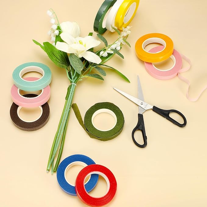 MECCANIXITY 3 Rolls Floral Tapes, 30 Yard x 1/16 in Florist Crepe Flowers - Image 4