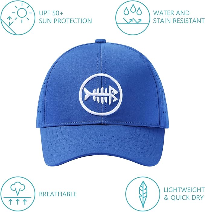 BASSDASH UPF 50+ Quick Dry Baseball Cap Water Resistant Laser Cut Mesh Snapback Hat for Men Women Fishing Hiking FH14