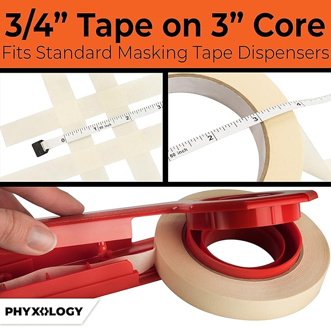 3/4 in Pro-Grade Masking Tape. Single Roll = 60 Yards of Multi-Use, Easy Tear - Image 2