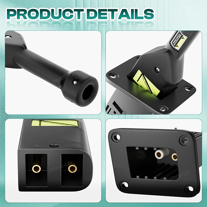 DRIVE UP EZGO TXT Medalist 36V PowerWise Charger Receptacle and W/Handle Plug, EZGO Charger Receptacle Fits EZGO TXT 1996-Up Electric Golf Cart, 73345-G01, 73063-G01