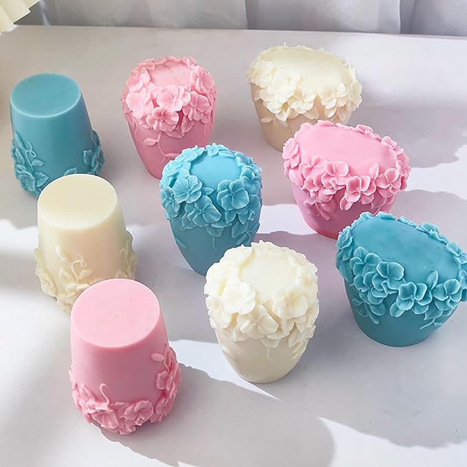 Bottle Candle Molds Cylinder Flower Pillar Mold - Image 3