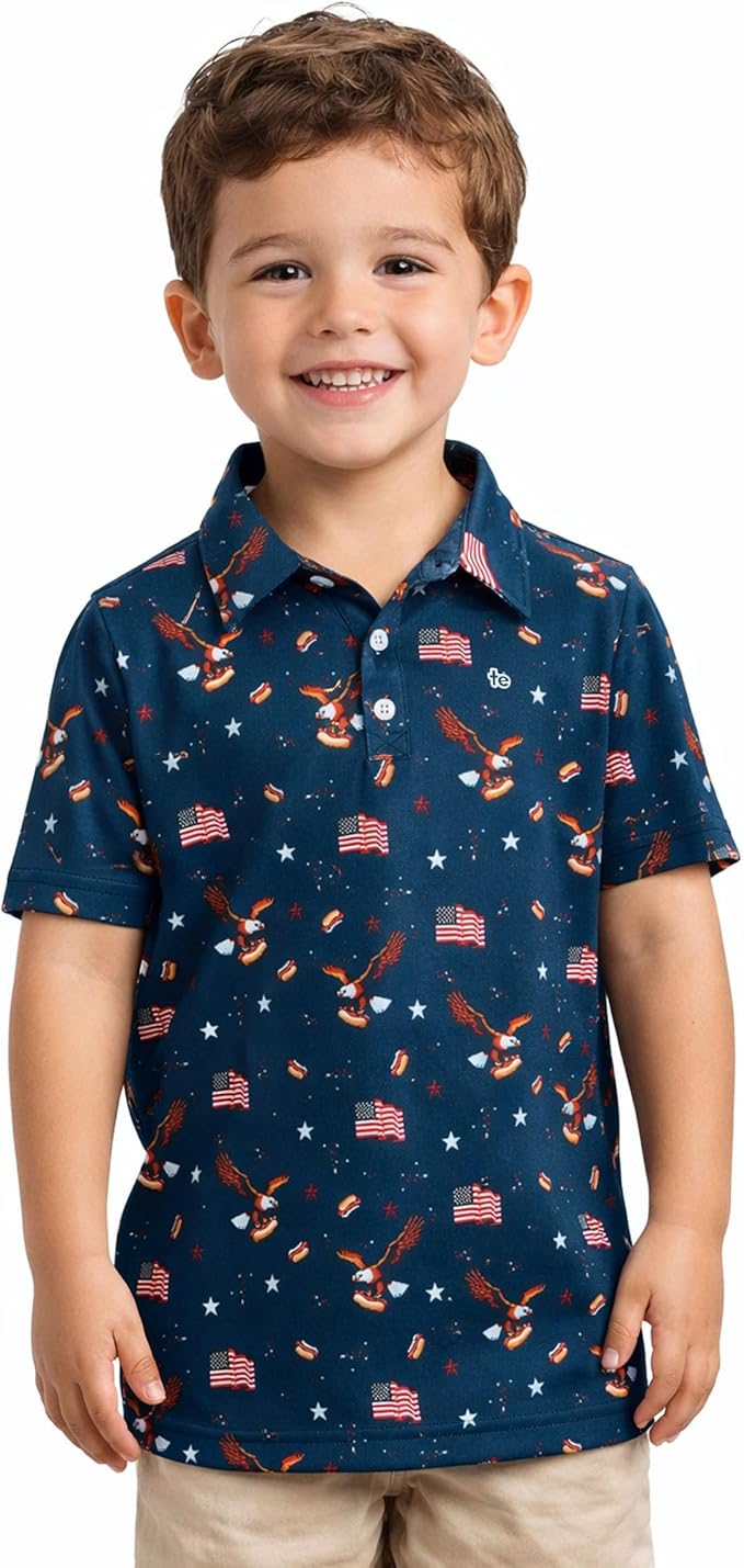 Tipsy Elves Kids and Toddlers Golf Shirts - Athletic Comfort Fit with Quick Dry Material