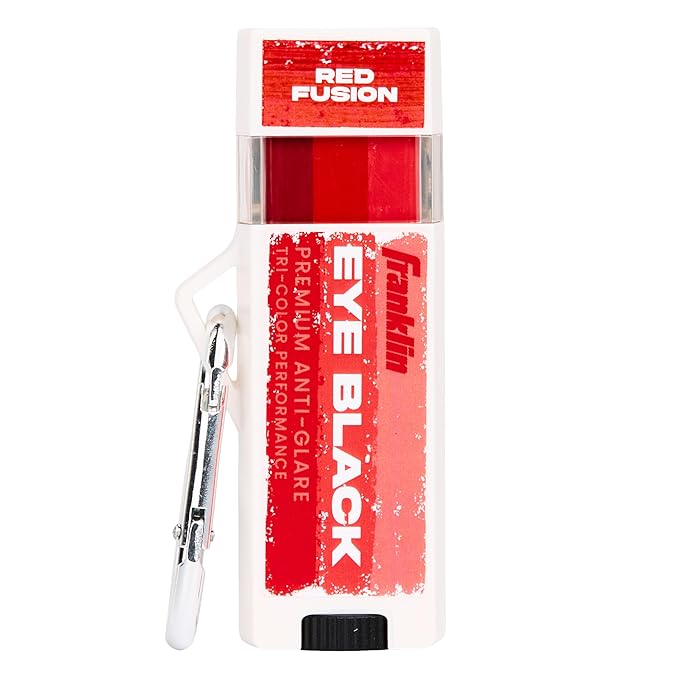 Franklin Sports Eye Black Stick - Baseball Softball + Football Eye Black for Kids + Adults - Sun Glare Reduction - Red Fusion