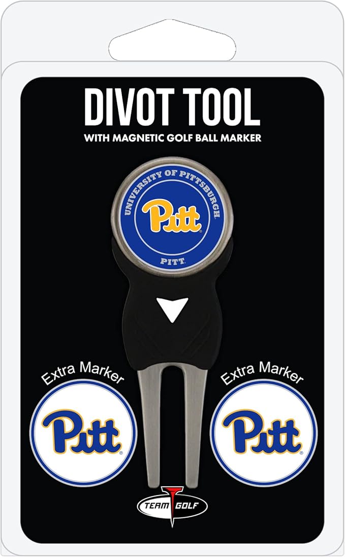 Team Golf NCAA Unisex-Adult Team Golf NCAA Divot Tool with 3 Golf Ball Markers Pack, Markers are Removable Magnetic Double-Sided Enamel