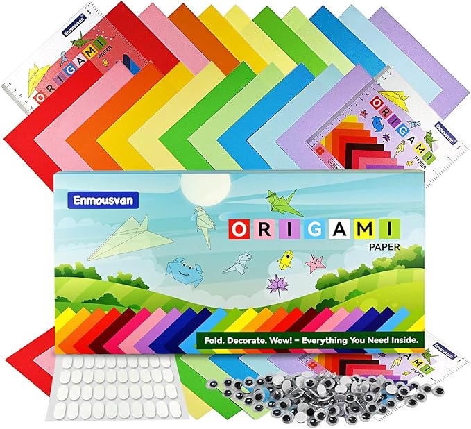 Origami Kit for Kids | 220 Sheets 6x6 Inch Origami Paper in 10 Colors & by Unknown