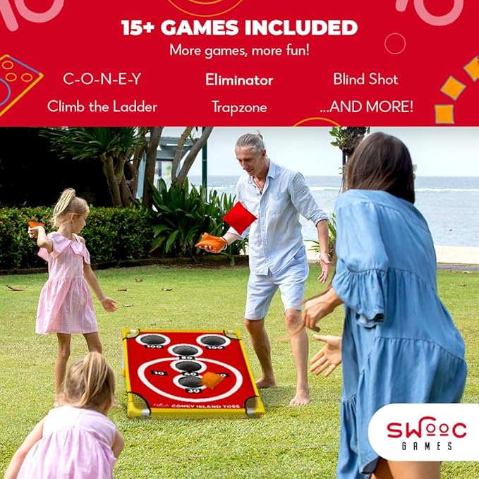 SWOOC Games - Coney Island Toss™ - Arcade Style Cornhole Board Set w/Carrying - Image 3