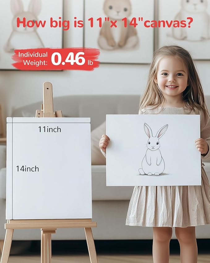 Canvas Boards for Painting 72 Pack 11x14 Inch Canvas Panels, 100% Cotton White - Image 2