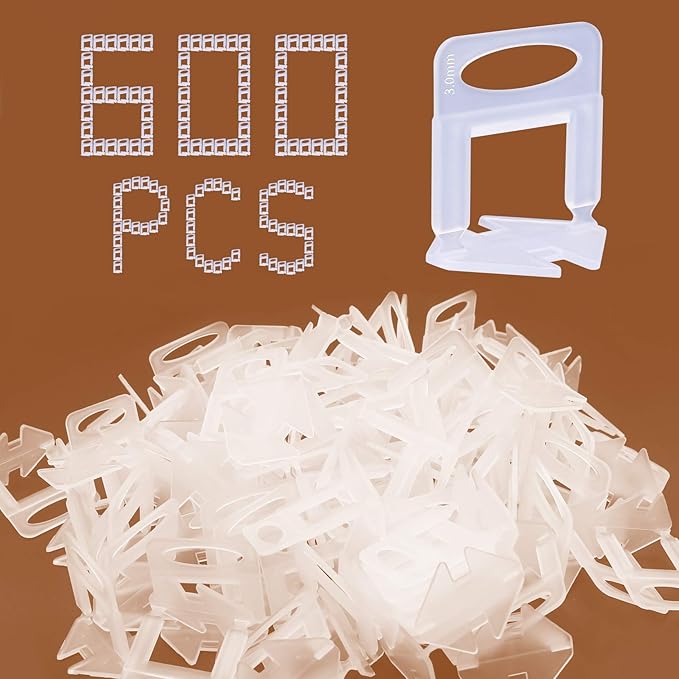 600 PCS Tile Leveling System Clips 1/8'' 600-Piece Tiles Leveler Spacers Tool - Image 2