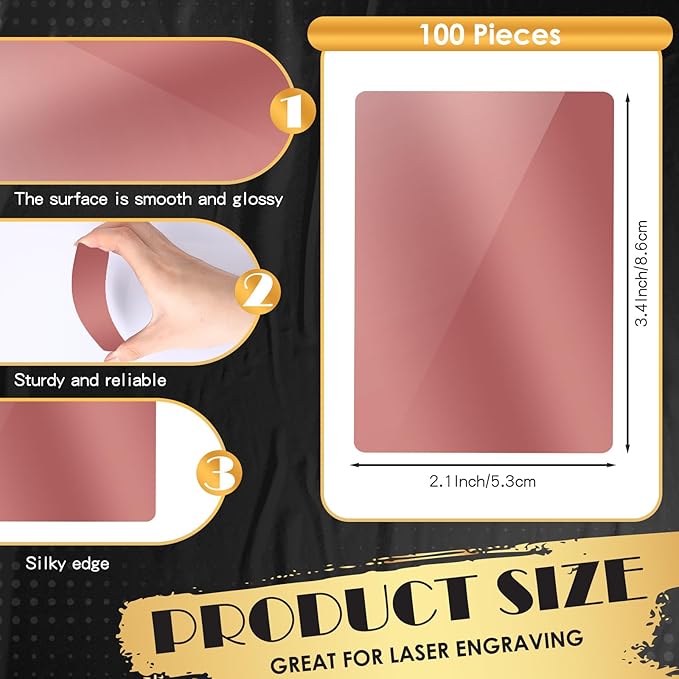 weparmeety 100 Pcs Metal Engraving Blanks Aluminum Sheet Laser Engraving - Image 4