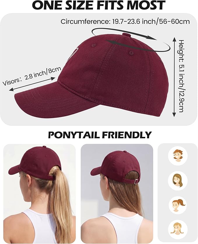 American Trends Womens Baseball Caps Cute Heart Dad Hat, Adjustable Cotton Unisex Cap for Workout, Golf & Everyday Wear