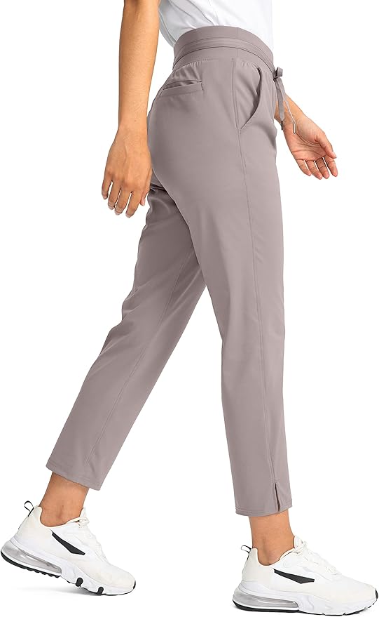 Soothfeel Women's Pants with 4 Pockets 7/8 Stretch High Waisted Sweatpants Travel Athletic Work Golf Pants for Women