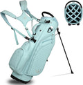 Luxury Womens Golf Bag, PU Leather Golf Stand Bag for Women/Ladies, 14-Way Full-Length Top Dividers, Ultra Lightweight, Large Pockets for Accessories