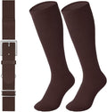 LEACOOLKEY Baseball Belt and Socks Combo Set Adjustable Softball Socks and Elastic Belt for Youth and Adult