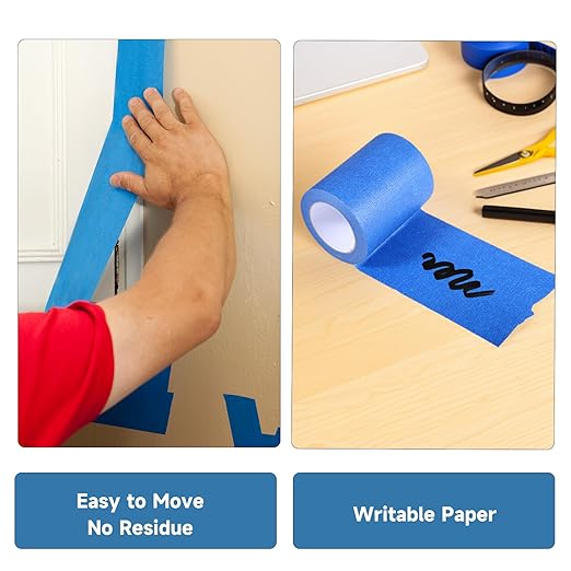 Wide Blue Painters Tape, 6 Inch x 55 Yards, Wide Masking Tape - Image 4