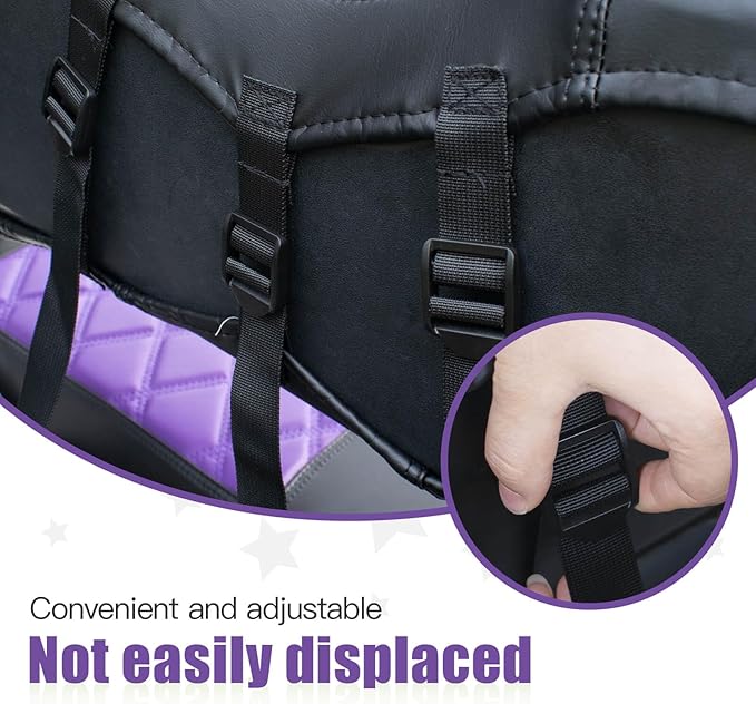 NOKINS Golf Cart Diamond Seat Covers Kit, Fit for Yamaha Drive/Drive 2 OEM Standard Front Seat Cushion, Golf Cart Vinyl Seat Cover, No Nails Required (Purple and Black)