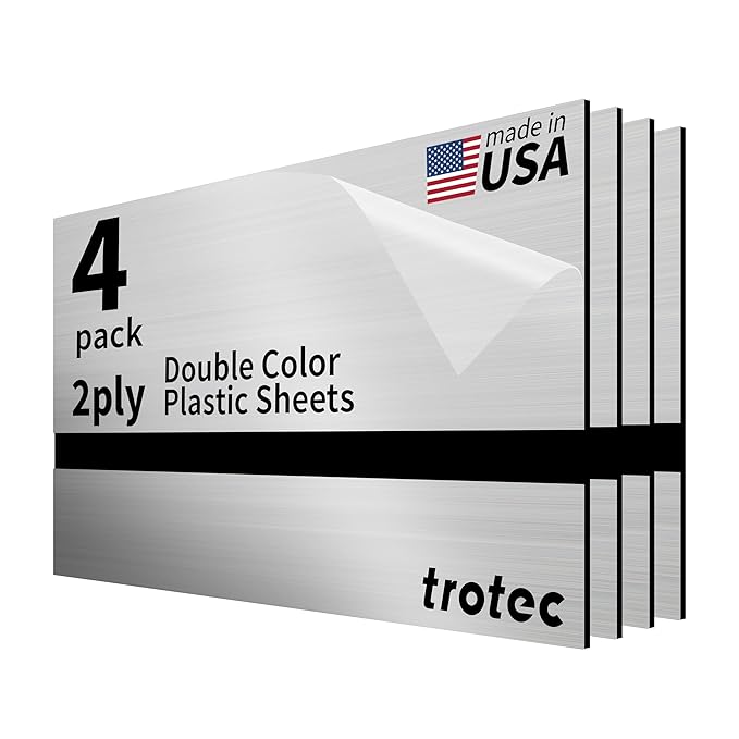 Trotec | Metallic Looking Acrylic Sheet | 12"x24"x1/16, Name Plate | USA Made by TrotecEngravingSupplies