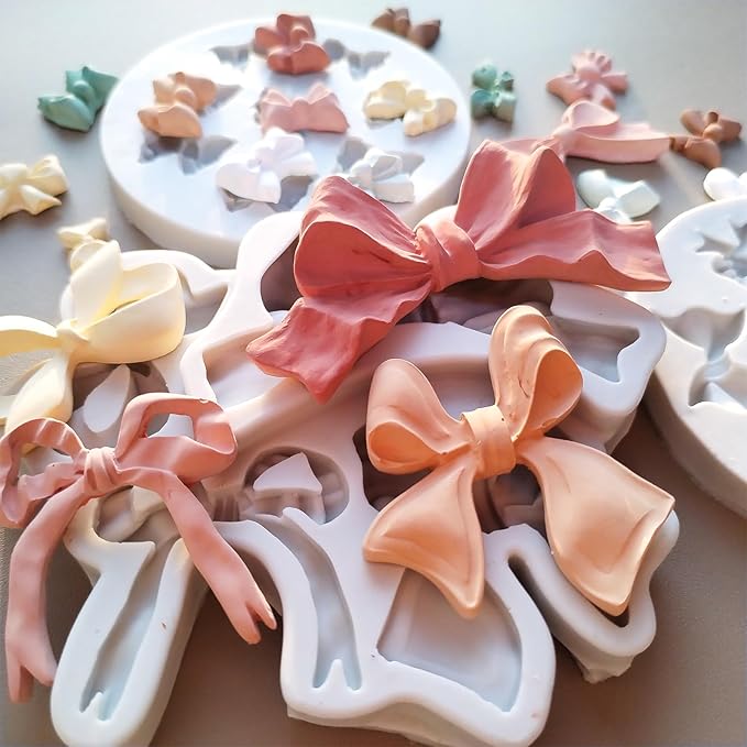 3PCS Bow Silicone Molds, Cute Bow Chocolate Molds Fondant Molds, Handmade Candy - Image 5