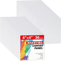Mini Canvas Boards for Painting 36 Pack, 4x4 Inch Canvas Panels, 100% Cotton by Unknown