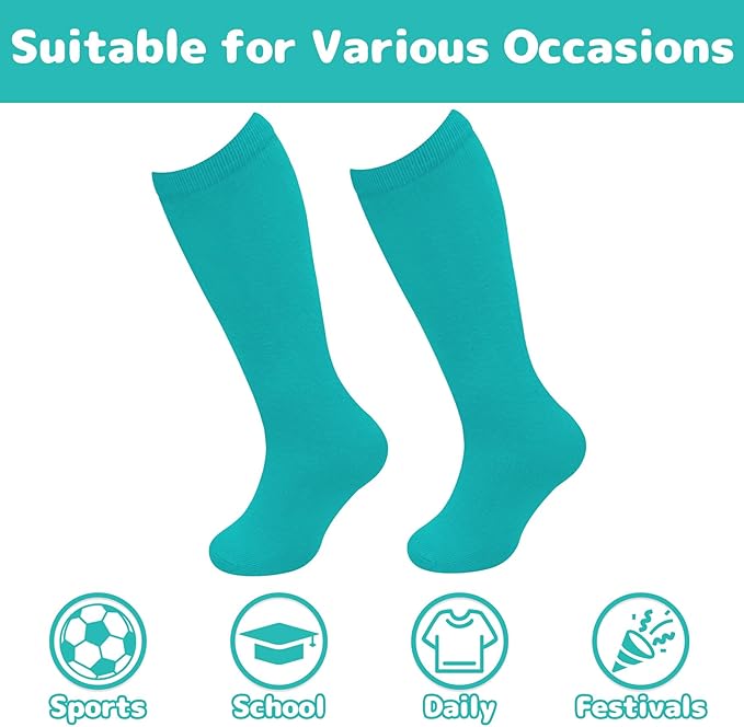 Olreco 1 Pack Toddler Kids Youth Soccer Socks Girls Boys Baseball Socks Youth Knee High Softball Football Accessories Cotton