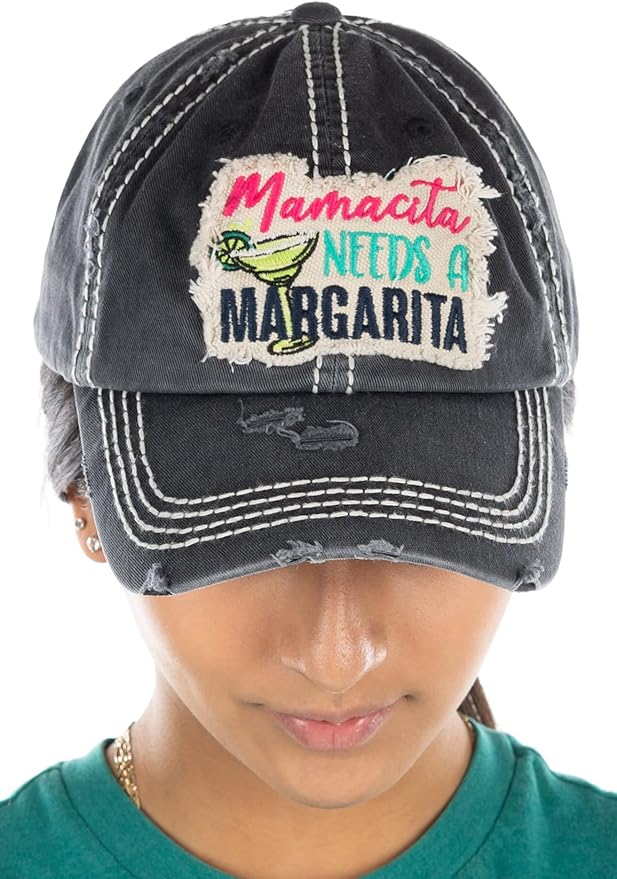 Funky Junque Distressed Vintage Baseball Cap - Embroidered Patch Women's Hat - Holiday, Lifestyle & Patriotic Designs