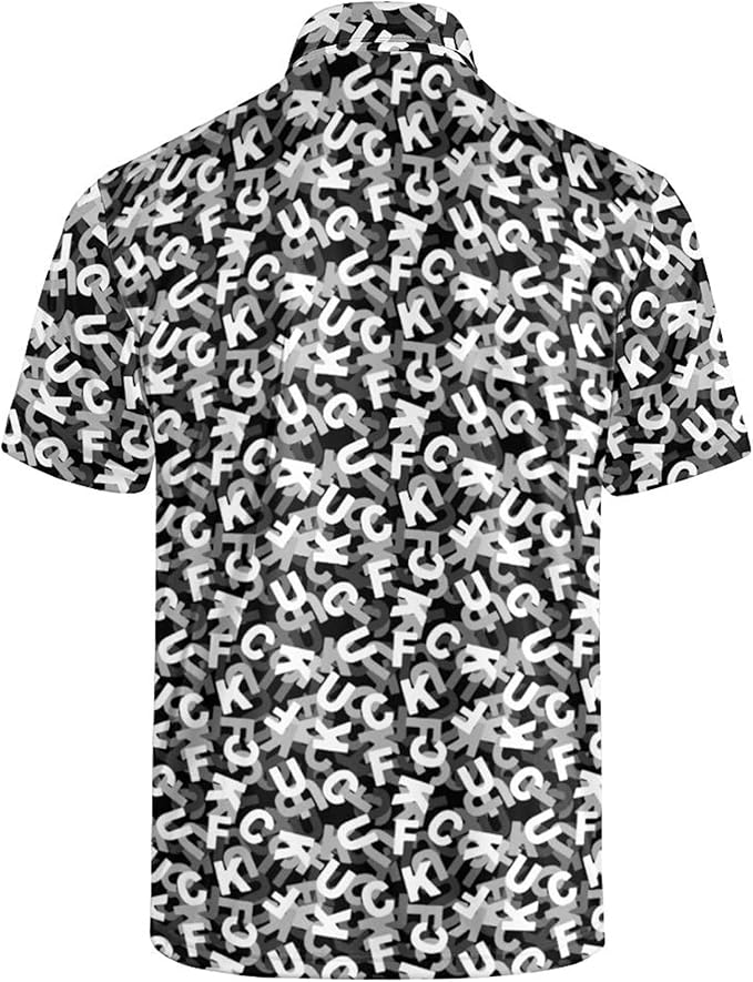 Golf Polo Shirts for Men Funny Print Short Sleeve Golf Shirts Performance Golf Polos